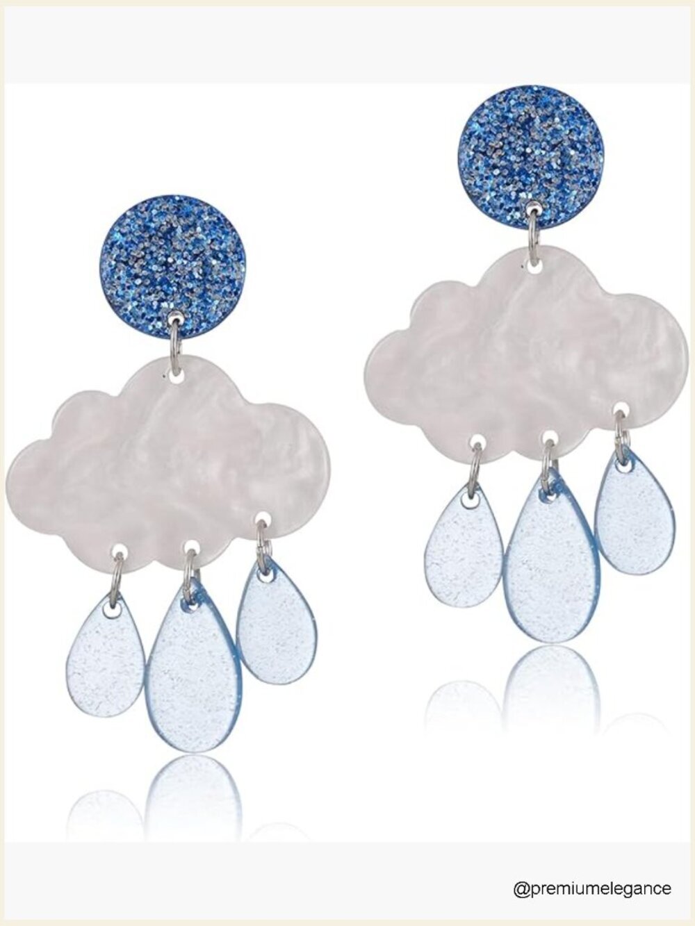 Creative Cloud Raindrop Dangle Drop Earrings Acrylic Weather Statement Jewelry